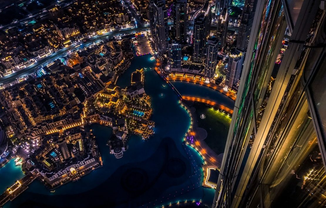 Uitzicht Nacht Burj Khalifa Dubai